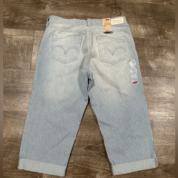 NWT LEVIS 515 WOMENS JUNIORS CAPRI DENIM STRIPED JEANS SIZE 5 - Picture 4 of 7